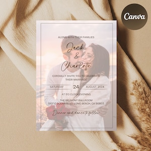 Hochzeitsfotoeinladung, Einfache Hochzeitseinladung mit Fotos, Hochzeitsfotoeinladung, Hochzeitseinladung digitaler Download