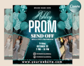 Prom Invitation Flyer, Prom Event Flyer, Prom Invitation, Prom Event Poster, Prom Party Invite, Prom Celebration, Party Flyer Template