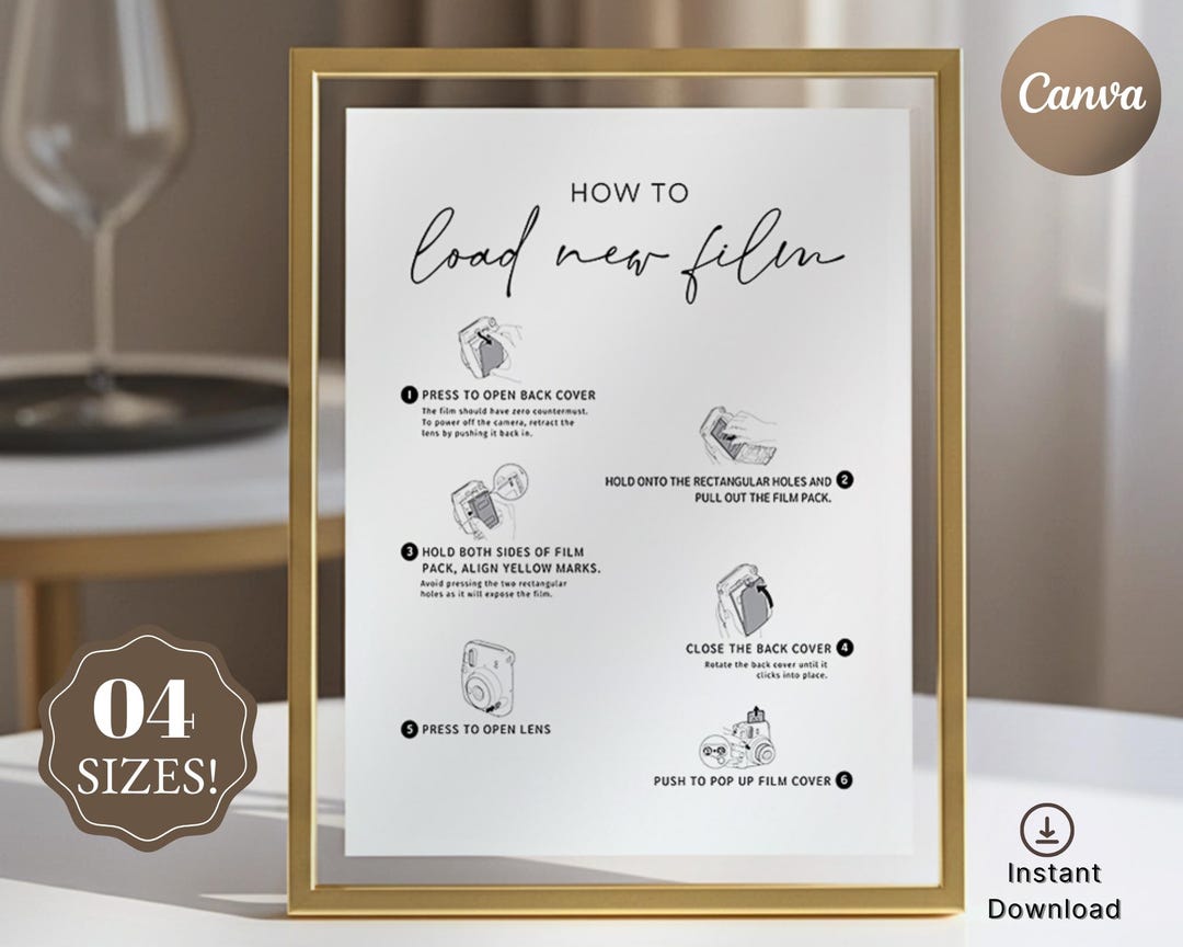 How to Load New Film Camera Instructions Sign Instax Mini 11