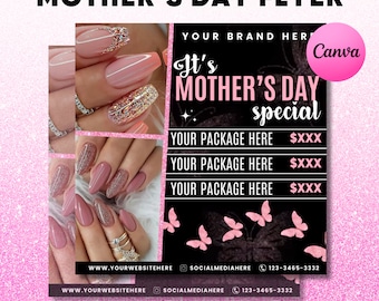 Flyer Moederdag Sale | Doe-het-zelf | Boek nu | Afspraken beschikbaar | Sociale media | Instagram | Haar | Make-up | Wimper | MUA | Canvassjabloon