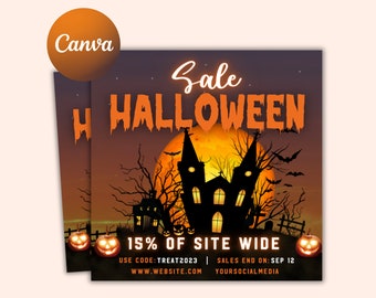 Halloween Flyer, Editable Halloween Party, DIY Flyer Template Design, Sale Flyer, Hair Flyer, Fall Sale Flyer, Pink Flyer, Scary Flyer