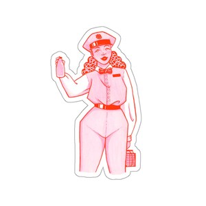 strawberry milk girl sticker × white × vinyl × kiss-cut