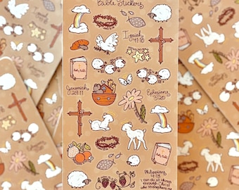 Bible Sticker Sheet | Faith Christian Art | Waterproof Matte Vinyl (3.3" x 6")