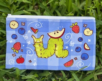 Caterpillar Pencil Pouch | 5" x 8" Canvas Bug Case