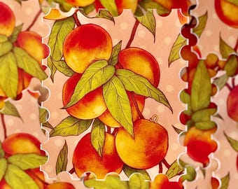 Peaches Sticker | Bug Fruit Garden Art Vinyl Decal (2.4" x 2.8")