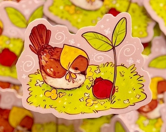 Birdie Sticker | 2.5" x 3" | Cottagecore Art Sticker