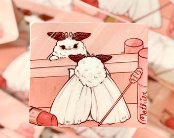 Makeup Moth Sticker | Glossy Vinyl Bug Sticker (2" x 2.25")