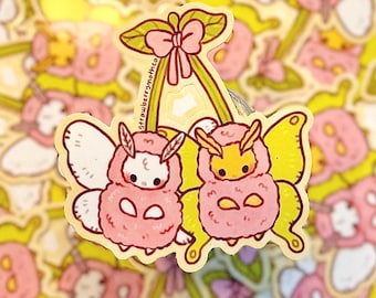 Cherry Moths Sticker | Glossy Vinyl Bug Sticker (2" x 2")