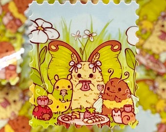 Picnic Buggies Sticker | Whimsical Moth & Bug Art | Glossy Vinyl Decal