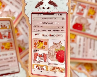 Moth Phone Sticker | 2" x 3.5" | Cottagecore Art Sticker