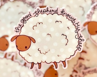 Faith Lamb Sticker | Bible Christian Art | Matte Waterproof Vinyl (2.75" x 2.75")