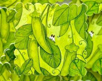Sweet Pea Moth Sticker | Glossy Vinyl Illustration (2.5" x 2.5")