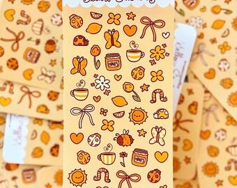 Yellow Sticker Sheet | Cottagecore Bug Colorful Stickers (3" x 6")