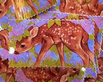 Butterfly Fawn Sticker | Glossy Vinyl Sticker (1.9" x 3.3")