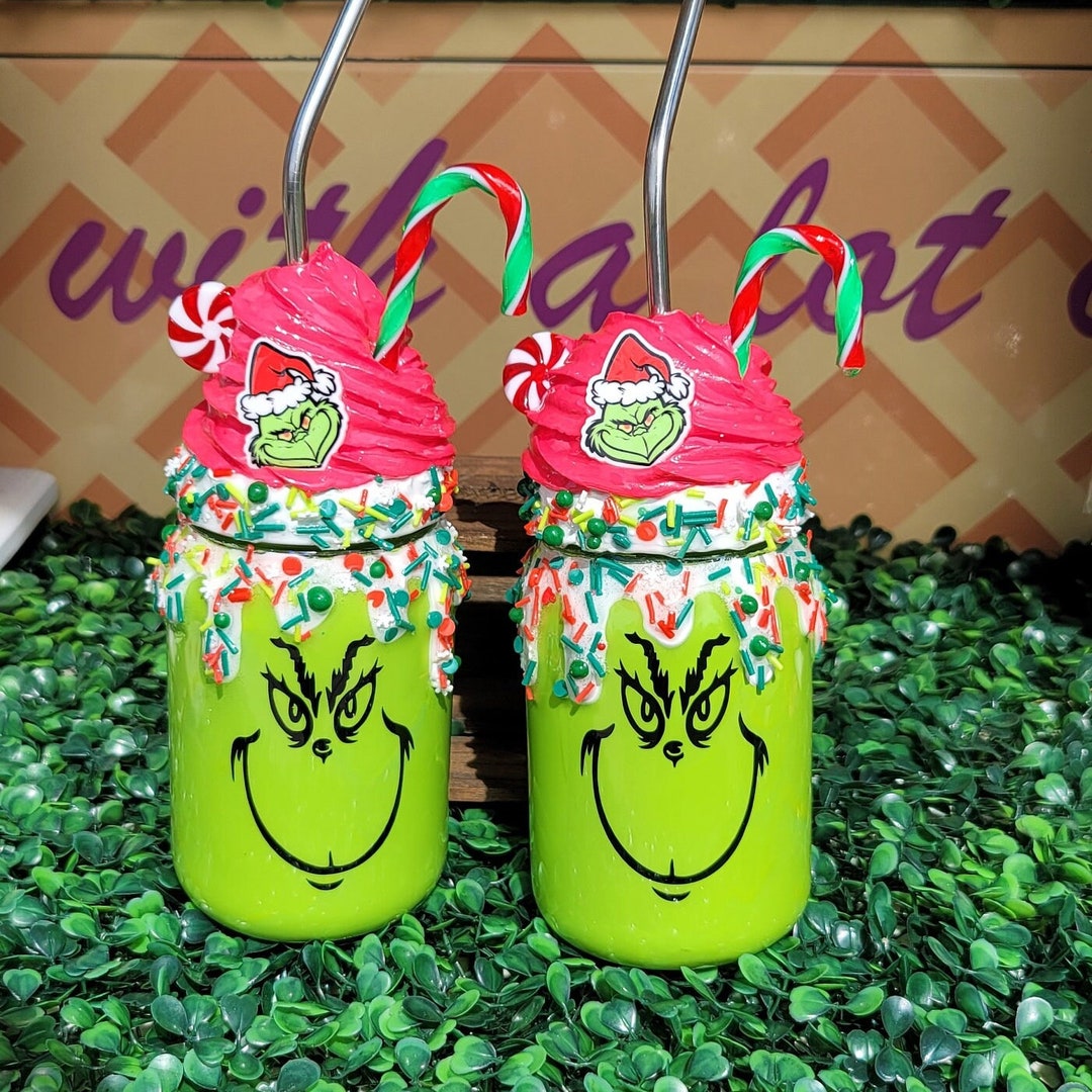 Grinch Cup Christmas Cup 16 Oz Decorated Cup With Lid and Etsy