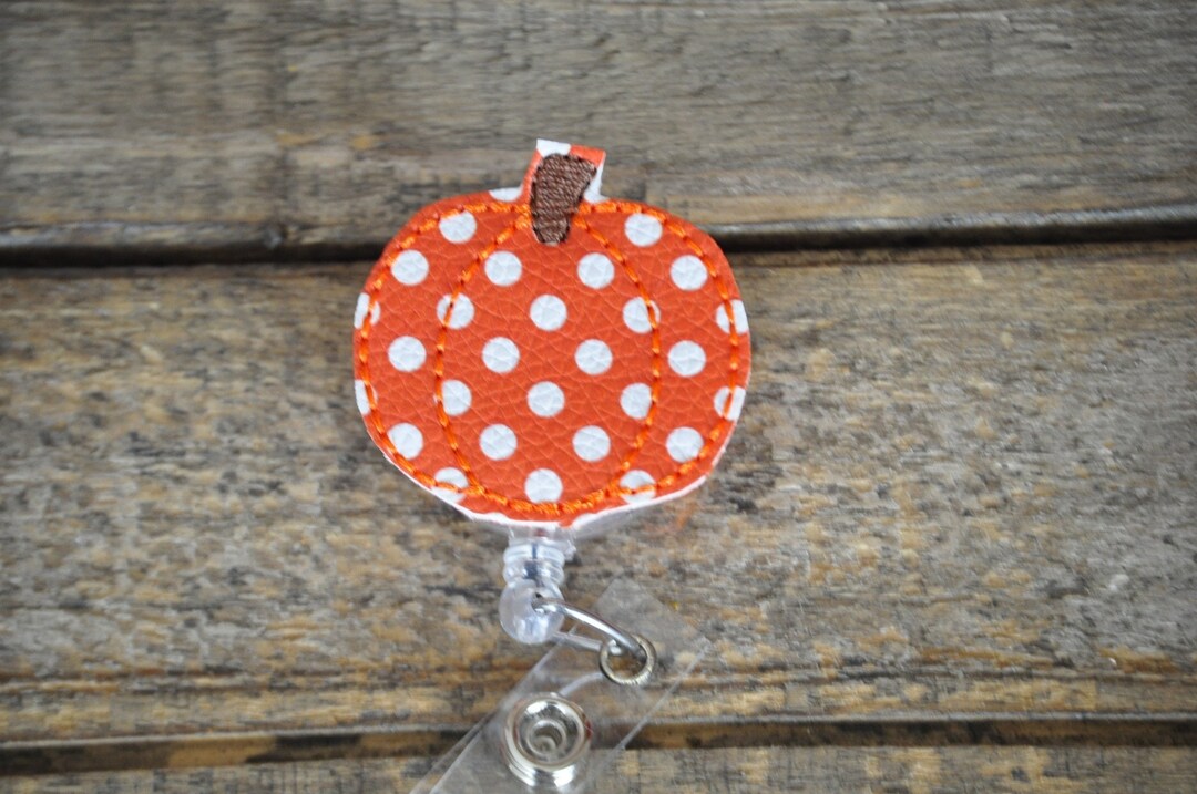Pumpkin Badge Reel, Interchangeable Badge Reel, Badge Reel Toppers