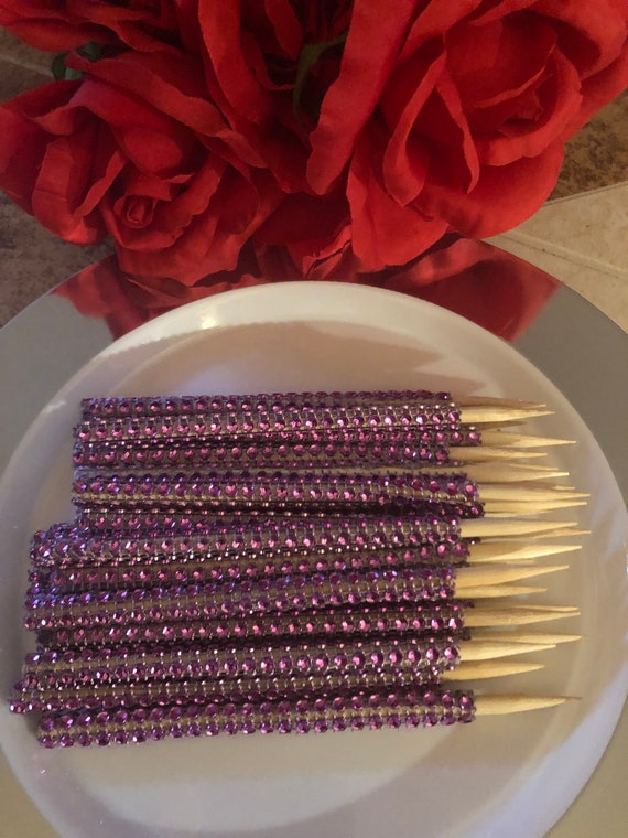 25 ct Candy Apple Bling Sticks,Bling Candy Apple Sticks, Bling Candy Buffet  Supplies, Dessert Buffet, Bling Rhinestone Sticks, Candy Apple