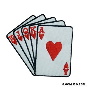 Poker Card Collection Logo Aufnäher, Vinyl Player Abzeichen, Vintage dekorativer Patch, DIY Stickerei, gestickte Applikation