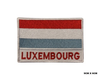 LUXEMBOURG Country Flag Iron-On Patch, Vinyl Player Badge, Vintage Decorative Patch, DIY Embroidery, Embroidered Applique