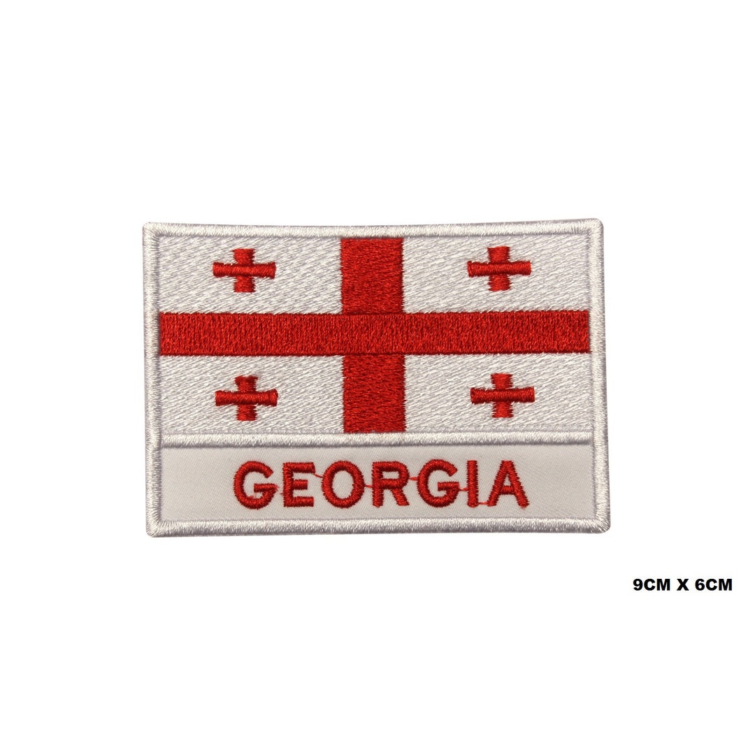 GEORGIA Country Flag Iron-on Patch, Vinyl Player Badge, Vintage ...