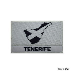 TENERIFE Island Map Flaggen-Logo Aufnäher, Vinyl Player Abzeichen, Vintage dekorativer Patch, DIY Stickerei, gestickte Applikation