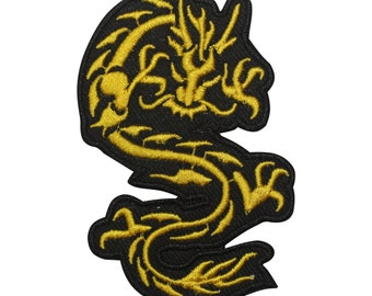 Chines Dragon Halloween Logo Bügelbild, Vinyl Player Abzeichen, Vintage Dekorativer Patch, DIY Stickerei, Gestickte Applikation