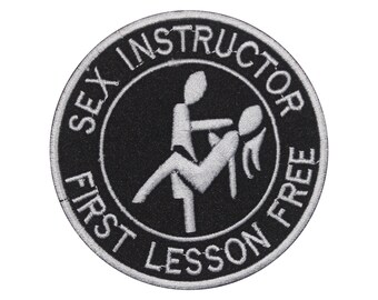 Sex Instructor Circle Logo Iron-On Patch, Vinyl Player Badge, Vintage Decorative Patch, DIY Embroidery, Bordado bordado