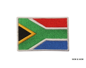 SOUTH AFRICA Country Flag Iron-On Patch, Vinyl Player Badge, Vintage Decorative Patch, DIY Embroidery, Embroidered Applique