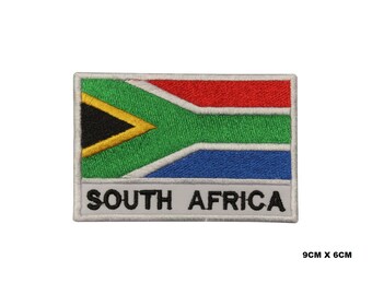 SOUTH AFRICA Country Flag Iron-On Patch, Vinyl Player Badge, Vintage Decorative Patch, DIY Embroidery, Embroidered Applique