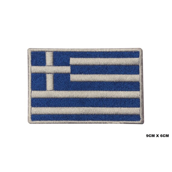 Greece Flag Iron on Embroidered Patch Fabric Badge Greek 3