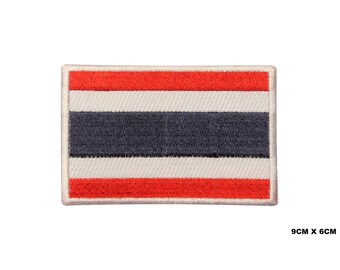 タイ国旗アイロン接着パッチ、ビニール製選手バッジ、ビンテージ装飾パッチ、DIY刺繍、刺繍アップリケ