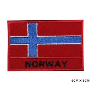 Remendo de ferro com bandeira do país da Noruega, emblema de jogador de vinil, remendo decorativo vintage, bordado DIY, apliques bordados