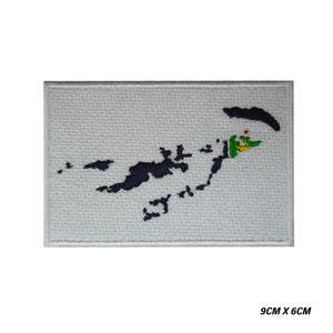 VIRGIN ISLAND Ilha Mapa Bandeira Logotipo Patch para Passar a Ferro, Emblema de Jogador de Vinil, Patch Decorativo Vintage, Bordado DIY, Aplique Bordado