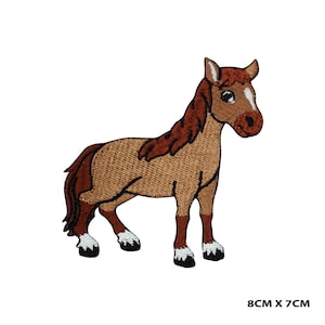 Parche termoadhesivo con logotipo de dibujos animados de animales de caballo bebé lindo, insignia de jugador de vinilo, parche decorativo vintage, bordado DIY, aplique bordado