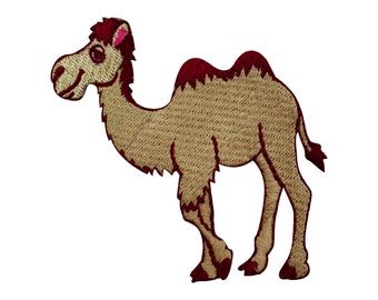Cute Camel Animal Cartoon Iron-On Patch, Vinyl Player Badge, Vintage Decorative Patch, DIY Embroidery, Embroidered Applique