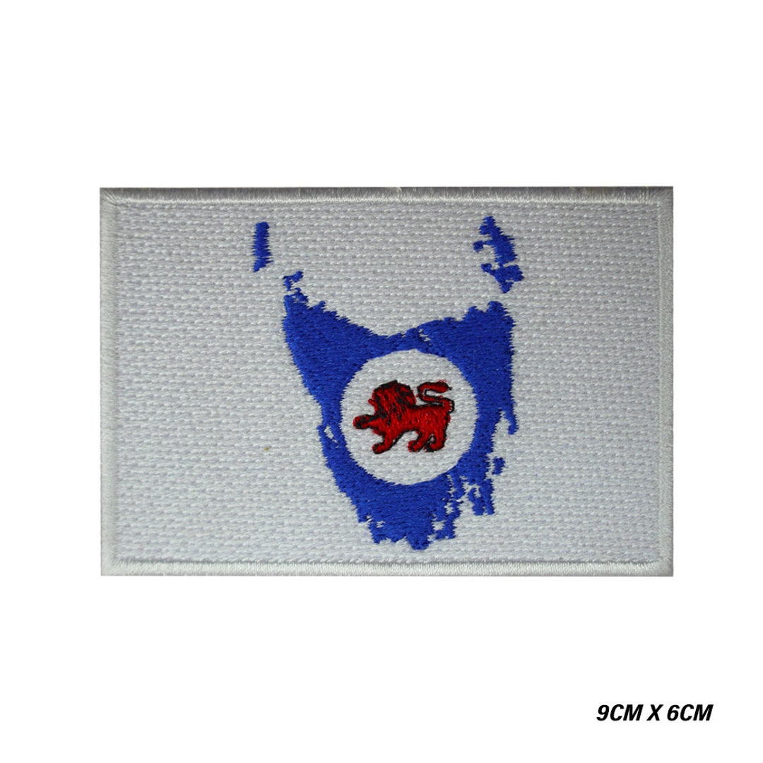 TASMANIA Island Map Flag Logo Ironon Patch, Vinyl Player Badge, Vintage Decorative Patch, DIY