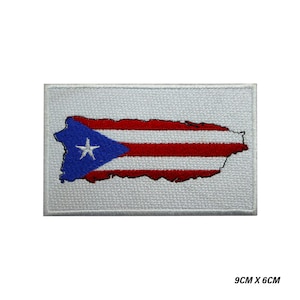 PUERTO RICO Insel Karte Flagge Logo Bügelbild, Vinyl Player Abzeichen, Vintage Dekorative Patch, DIY Stickerei, Gestickte Applikation