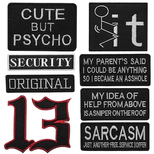 Words Slogan Text Logo Iron-On Patch, Vinyl Player Badge, Vintage Decorative Patch, DIY Embroidery, Embroidered Applique