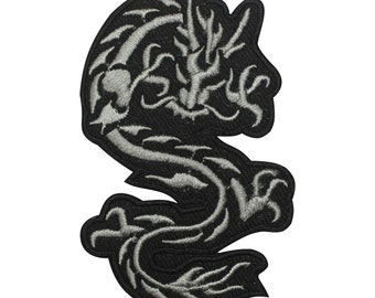 Chines Dragon Halloween Logo Bügelbild, Vinyl Player Abzeichen, Vintage Dekorativer Patch, DIY Stickerei, Gestickte Applikation