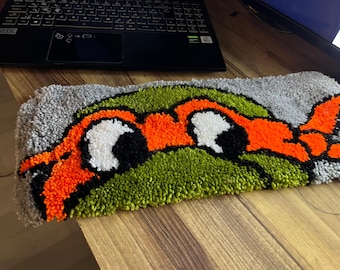 Michelangelo Ninja Turtles Rug: Tufted Anime Desk Mat