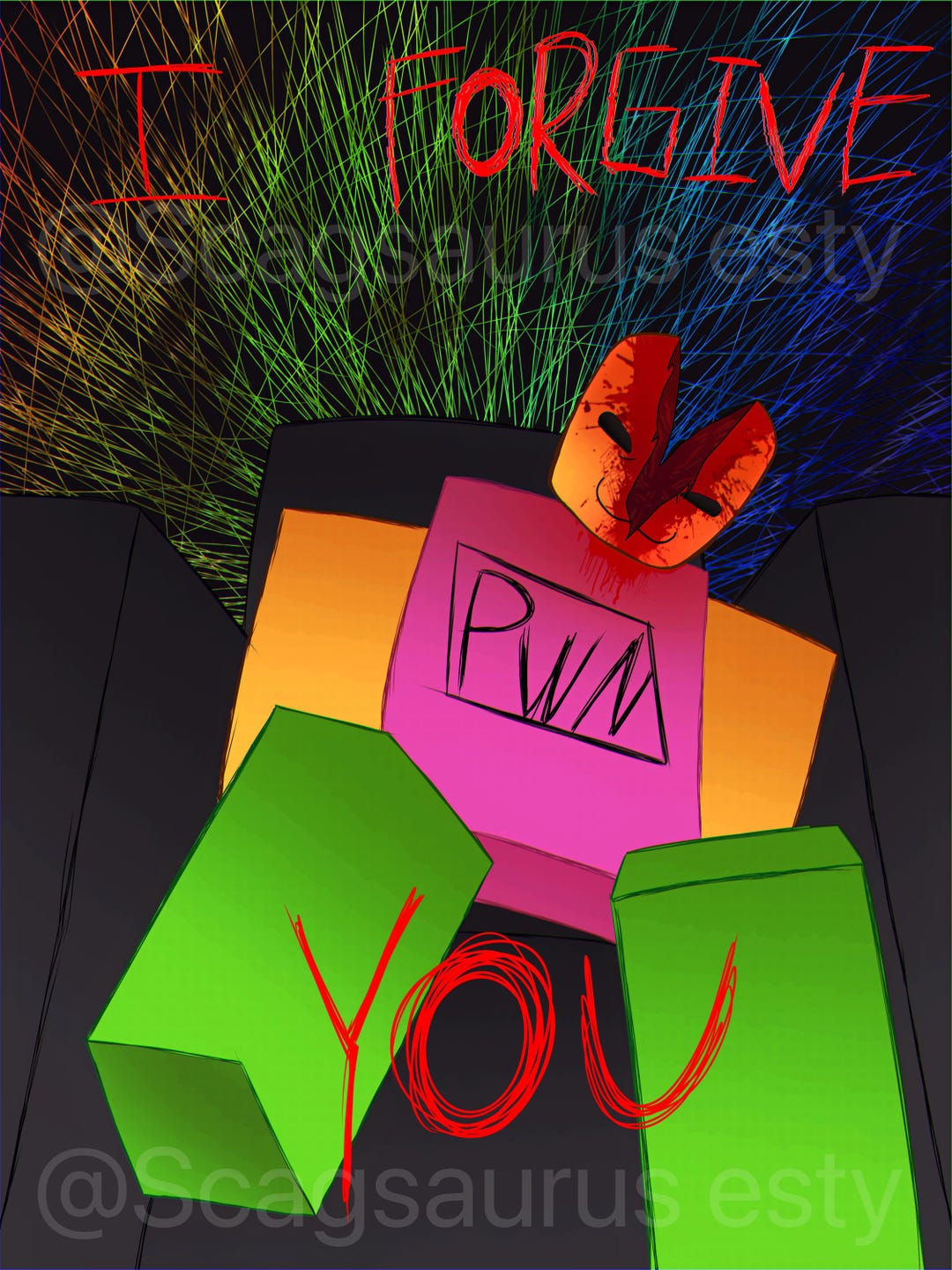 Bad Things Sticker Rpbloc Bad Things Poster, Andrew Poster, Bad Thing Merch, Roblox Merch, Horror ...