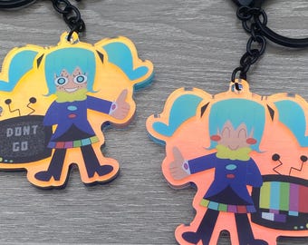 Llavero de Hatsune Miku, arte de fan de Vocaloid en acrílico holográfico