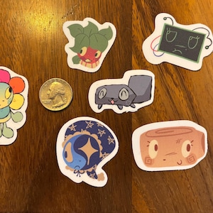 Dandy&#39;s World Pebble Astro Vee Shelly Sprout Dandy Sticker Pack