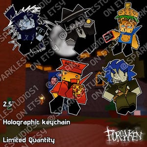 Rainbow Holographic Roblox Forsaken survivors keychains Builderman Shedletsky Dusekkar Taph Two Time Chance 007n7 Elliot Guest 1337 Noob