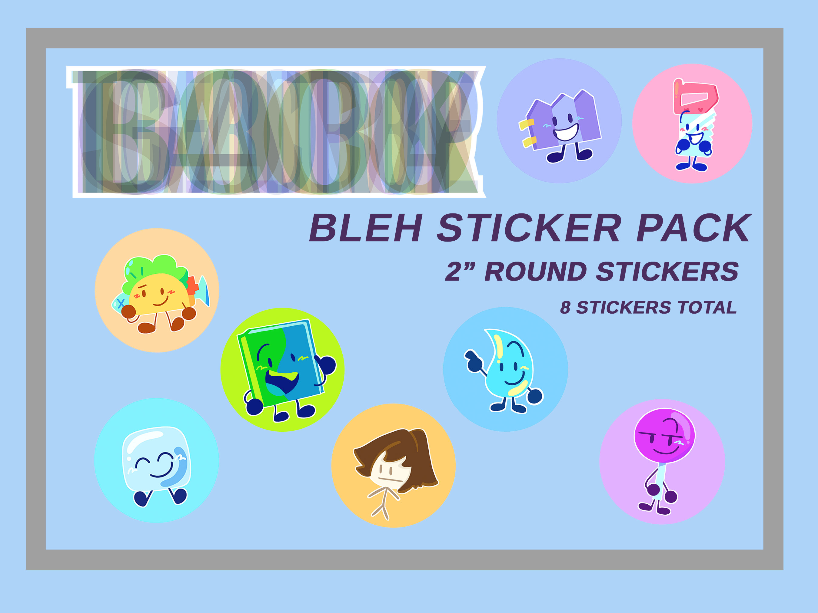 BFB BFDI Fanny and Bubble Full Background | Sticker