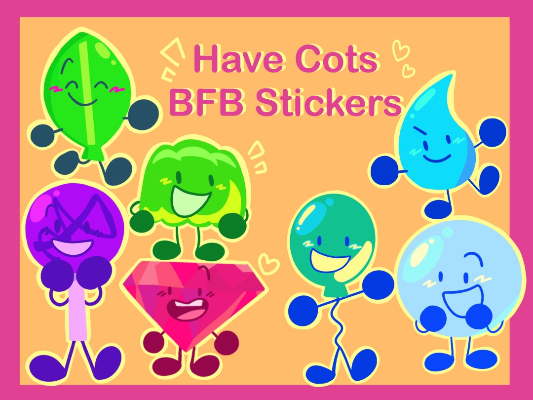 BFDI All Characters (Rainbow) - Bfb - Sticker