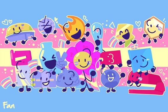 BFDI All Characters (Rainbow) | Art Print