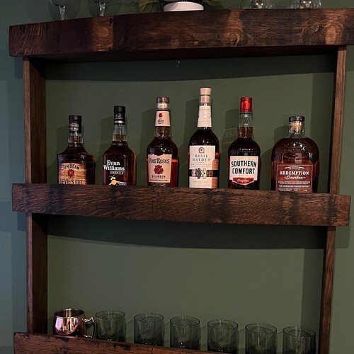 Bourbon Barrel Shelf Bar Shelves Bourbon Shelf Whiskey Etsy