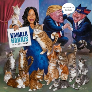 Kamala Harris for President Cat Lady PNG Download