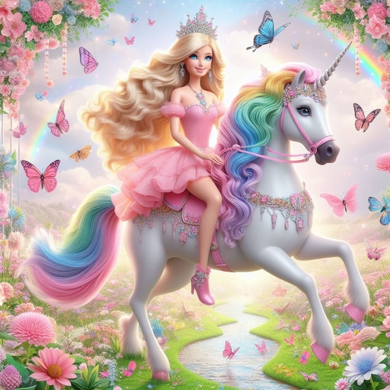 Barbie rainbow unicorn hotsell
